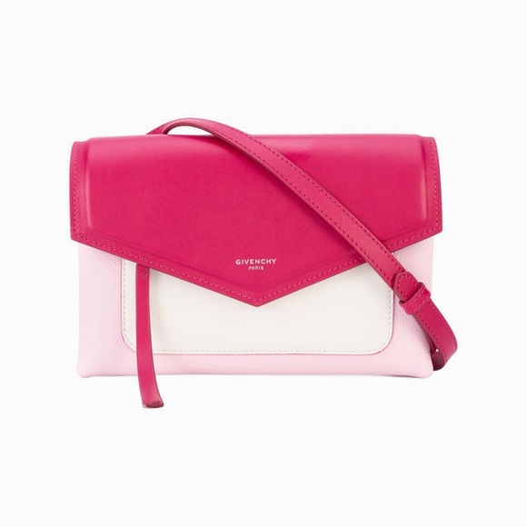 Givenchy Handbags - Givenchy Duetto Pink Calfskin Leather Cross Body Bag